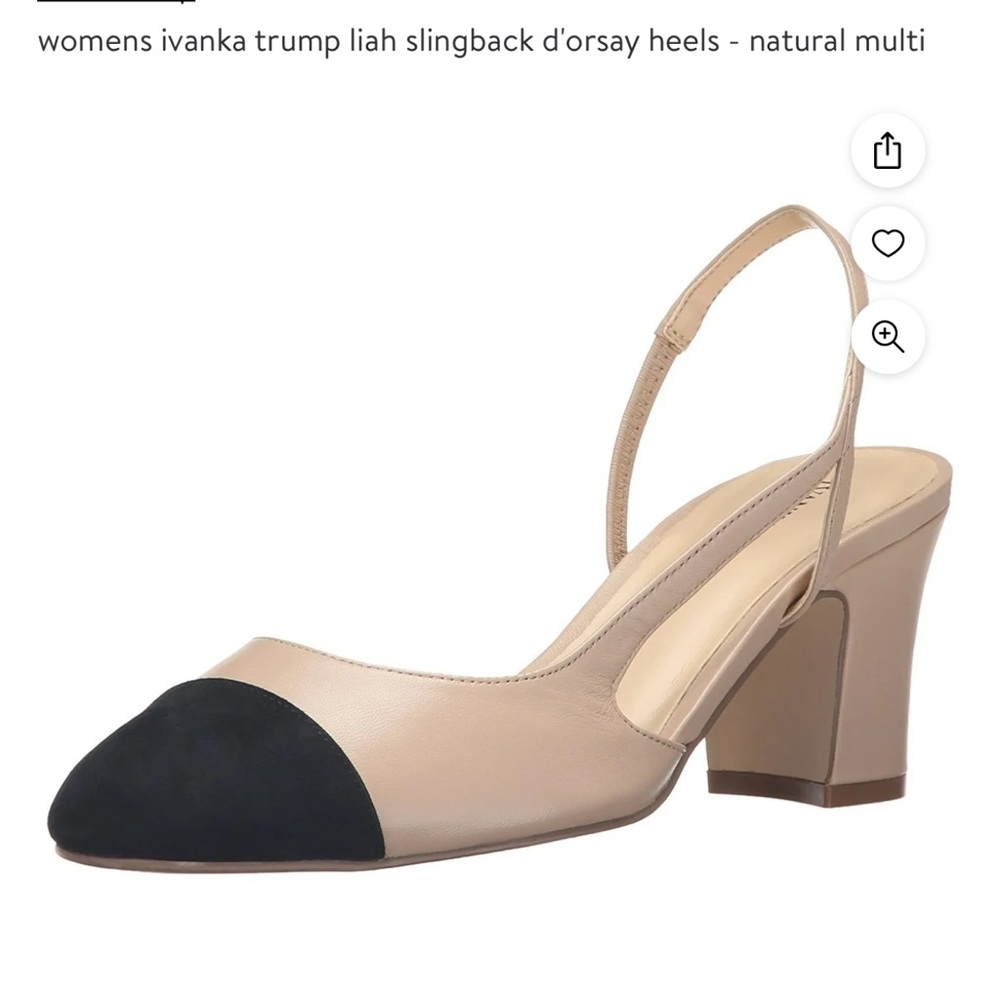 Ivanka Trump Womens Liah Leather Cap Toe Slingback D-Orsay Pumps- size 9